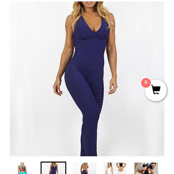 FITNESS JUMPSUIT - ANTI CELLULITE HONEYCOMB SCRUNC - Picture 1 of 5